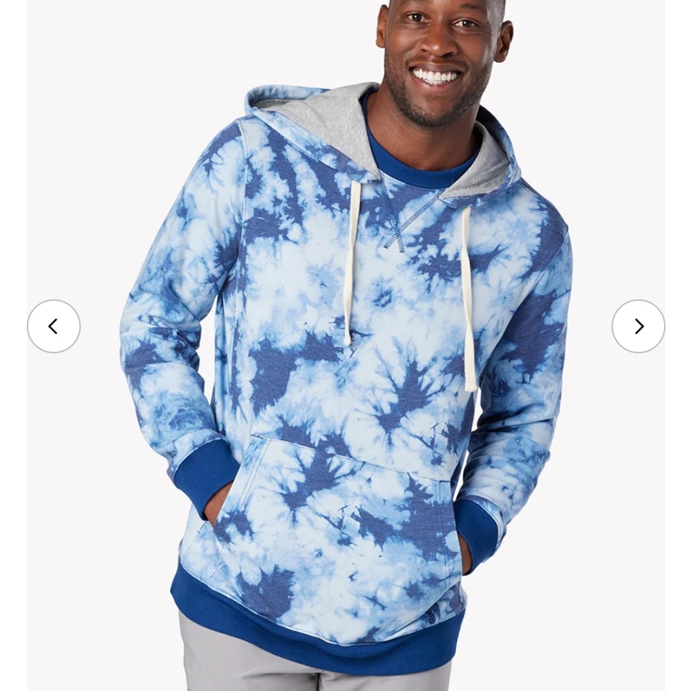 NWT Chubbies, The Far Out Blue Tie Dye Hoodie, Size Large
